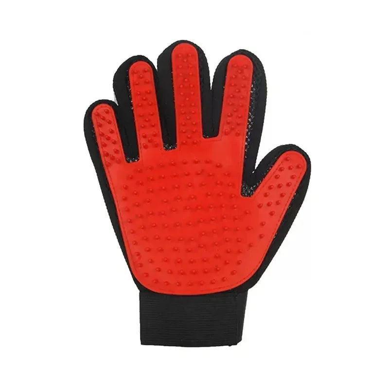 Gant de toilettage en silicone — coloris Rouge / Main droite