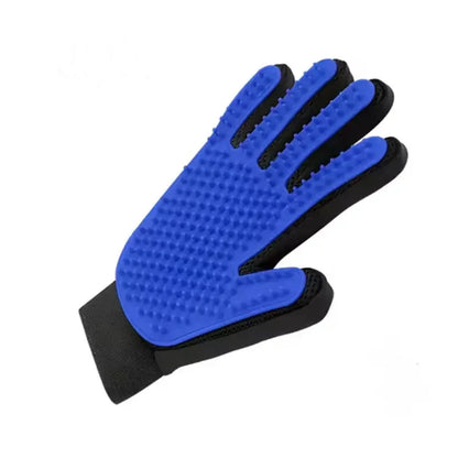 Gant de toilettage en silicone — coloris Bleu / Main droite