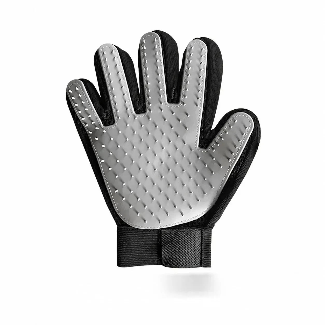 Gant de toilettage en silicone — coloris Gris / Main droite