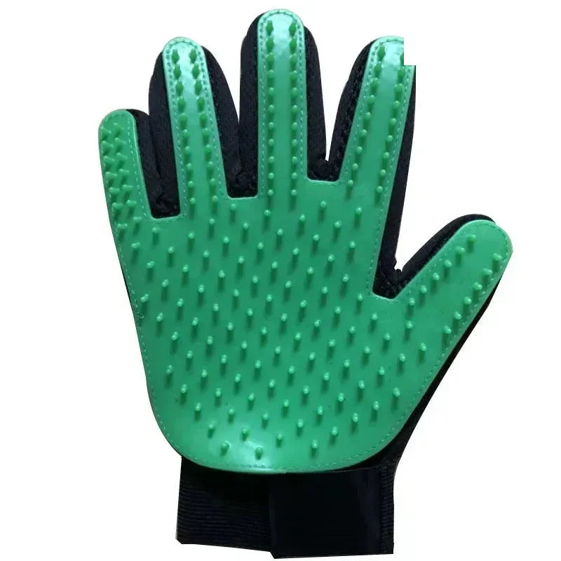Gant de toilettage en silicone — coloris Vert / Main droite